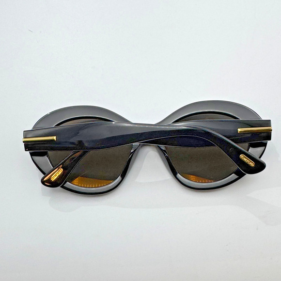Tom Ford Sunglasses Icon TF1328 01A Black Oval Frame Gray Lens 55-18-140 main image 8